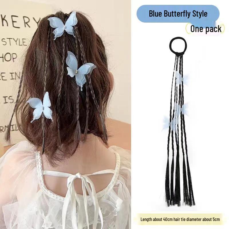 Heart Braids Kids' Wig Hair Ties - Sweet High Ponytail Accessories for Girls
