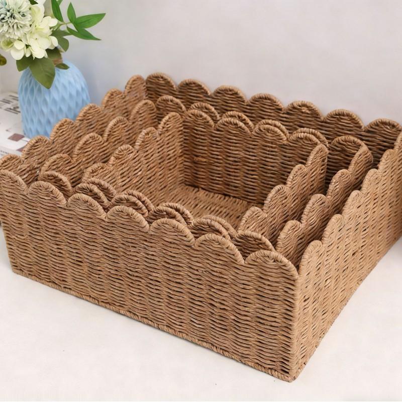 Paper Rope Woven Storage Basket Home