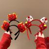Red New Year Hair Hoop Chinese Style Headpiece New Headwear  Cosplay Costume Props