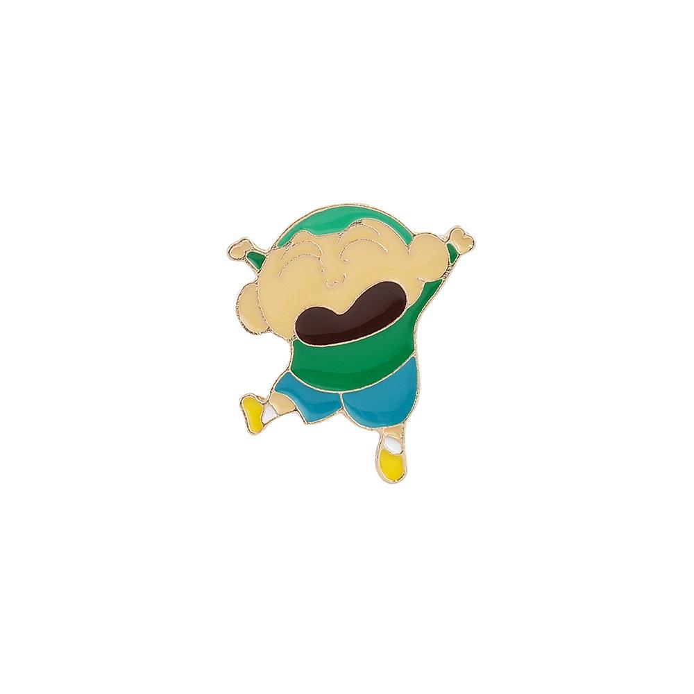 Cute Crayon Shin-chan Metal Badge Cartoon Character Backpack Accessory Wholesale