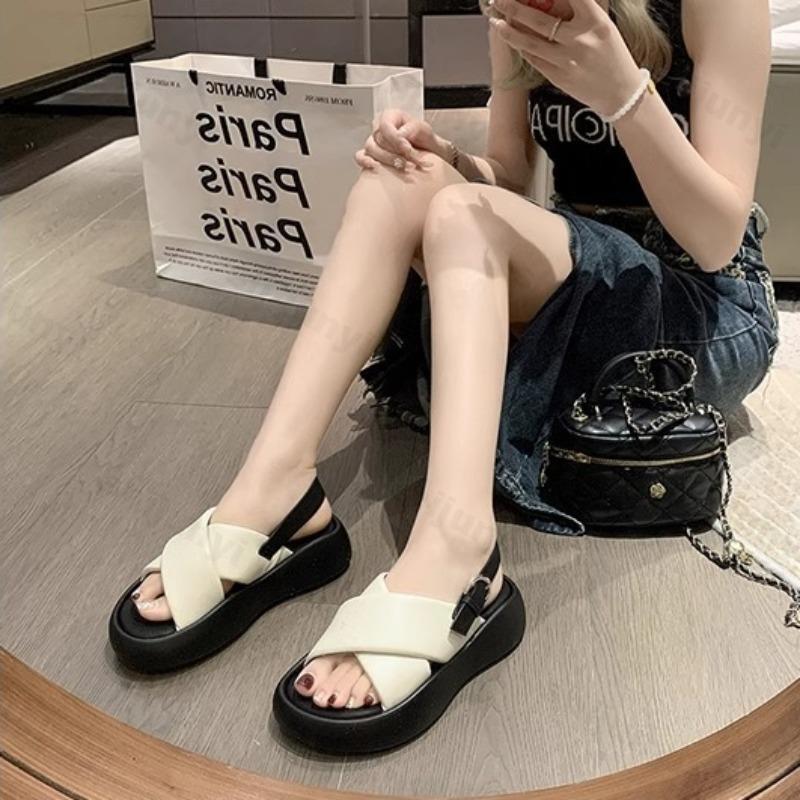 Women's Sandals Summer 2026 New Gladiator Fashion Outdoor Soft Comfortable Beach Shoes Thick Heel Platform Casual Roman Sandals