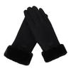 Women Winter Gloves Faux Suede Texting Full Finger Elastic Cuff Touchscreen Thermal