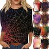 Women's Fashion Casual Round Neck 3/4 Sleeve Loose Printed T-Shirt Ladies Top