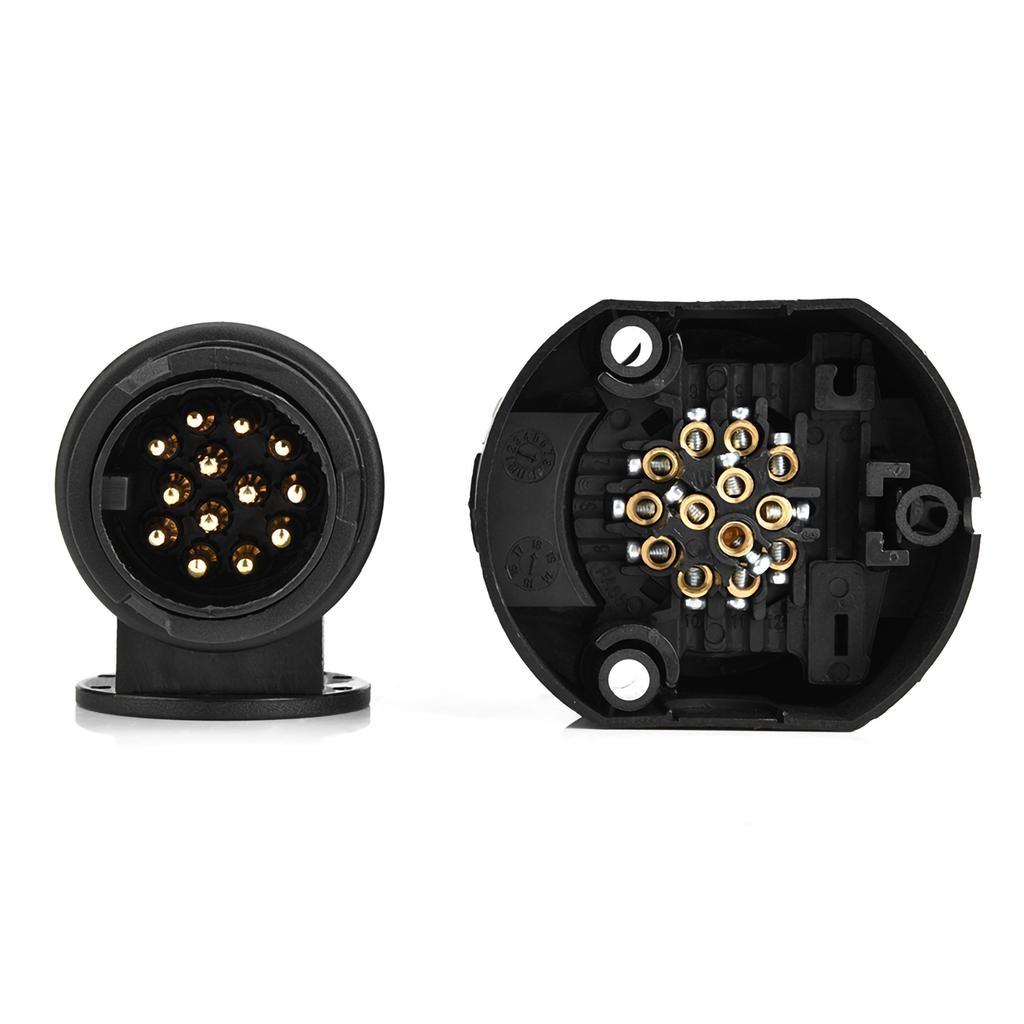 12V 13Pin Trailer Plug Socket Connector Adapter Bracket for Trailer Caravan Towing Towbar