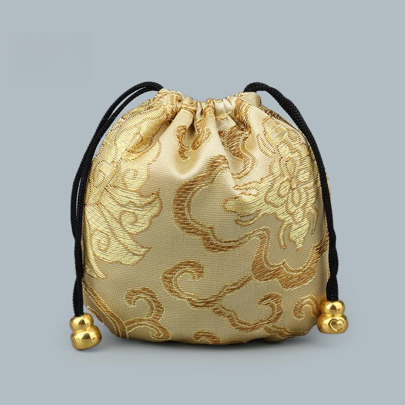 18 Brocade-Style Drawstring Bags for Buddhist Beads Bracelets & Cultural Play