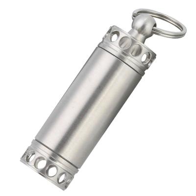 Silver Waterproof Pill Container Stainless Steel Portable Pill Box  Travel