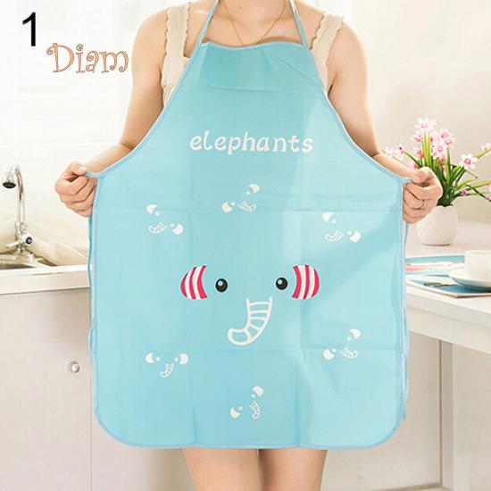 BH Women Cute Cartoon Waterproof Apron Kitchen Restaurant Cooking Bib Aprons Accessories