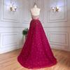 Burgundy high-end sexy tube top fishtail long dress light luxury celebrity art test host dress LA11191