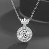 14K White Round Moissanite Necklace Pure Silver Crown Pendent Necklace For Women Wedding Engagement Jewelry Gift