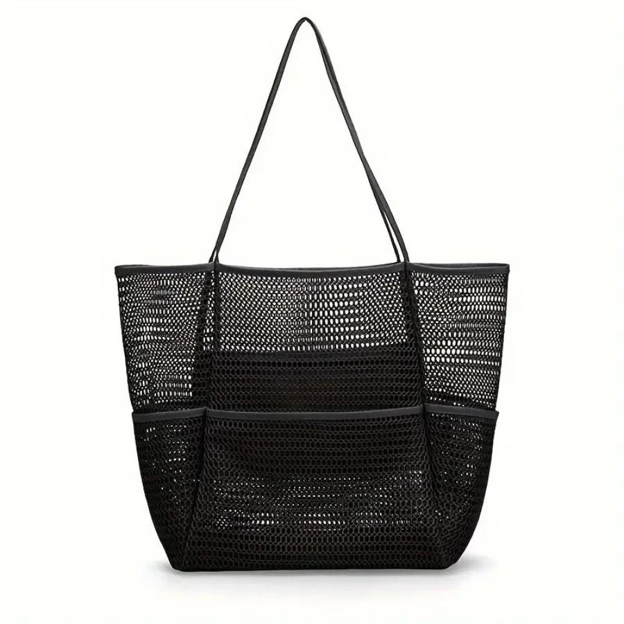 Outdoor Camping Beach Bag, Double-layer Mesh Beach Bag, Swimming Toiletries Storage Bag