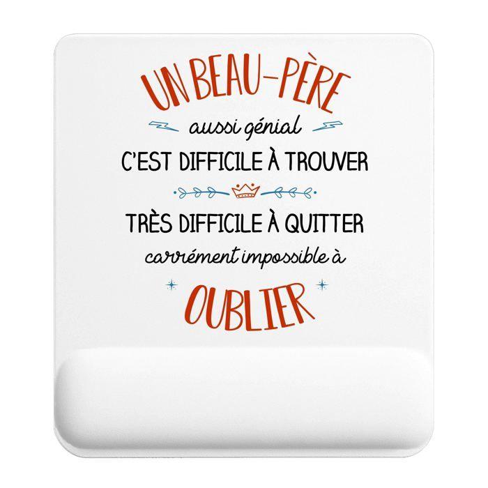 Tapis de souris - PLANETEE - Un Beau-Père aussi génial - 22 x 18 cm - Impression sublimation HD - 3 mm antidérapant