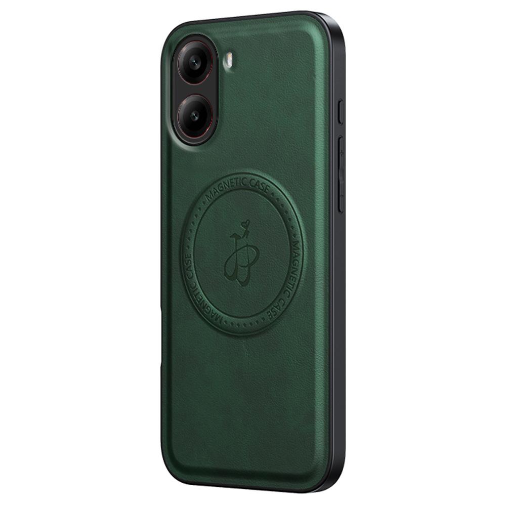 

Magnetic Case for Xiaomi Redmi Turbo 4 5G/Poco X7 Pro 5G PU+TPU+PC Phone Back Cover Drop Resistant Green