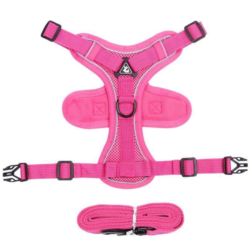 Adjustable Reflective Cat Harness Vest With Leash Small Dogs Kittens Breathable Escape-Proof Walking Gear