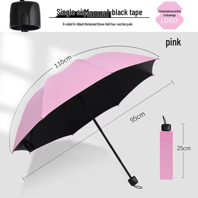 Custom Logo Automatic Three-Fold Umbrella: Sun & Rain Protection, Advertising and Gift Use