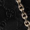 Gucci GG Emblem Logo Embossed Pebbled Leather Mini Crossbody Bag Women bags Black 815278-AAEEM-1000