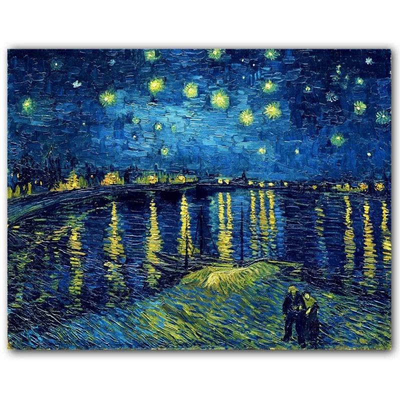 

Постер Шедевр Ван Гога в HD-печати Абстрактный сад Цветущий миндаль Звездная ночь Холст Картина Настенная картина Комната Домашний декор 21cm×30cm NoFrame