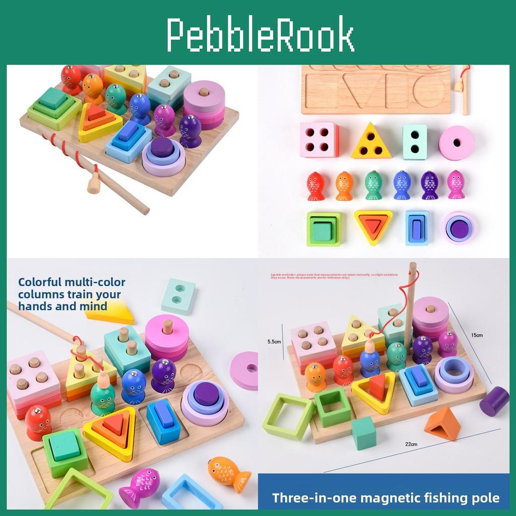 Wooden Magnetic Fish Toy Set For Toddler Early Education And Shape Recognition
