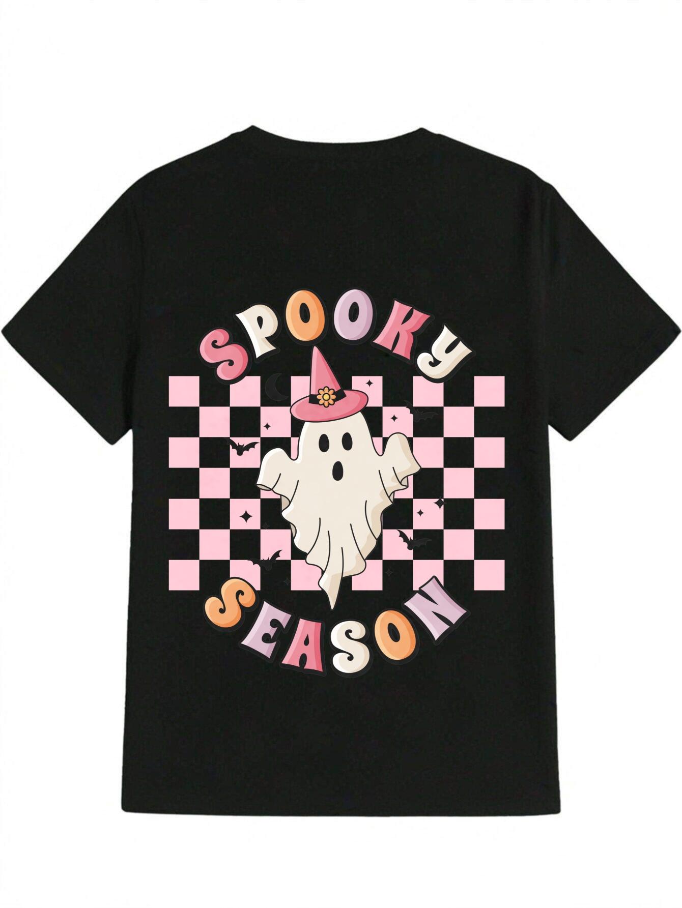 T-Shirt y2k Spooky Season & Checkerboard Pink 2XL