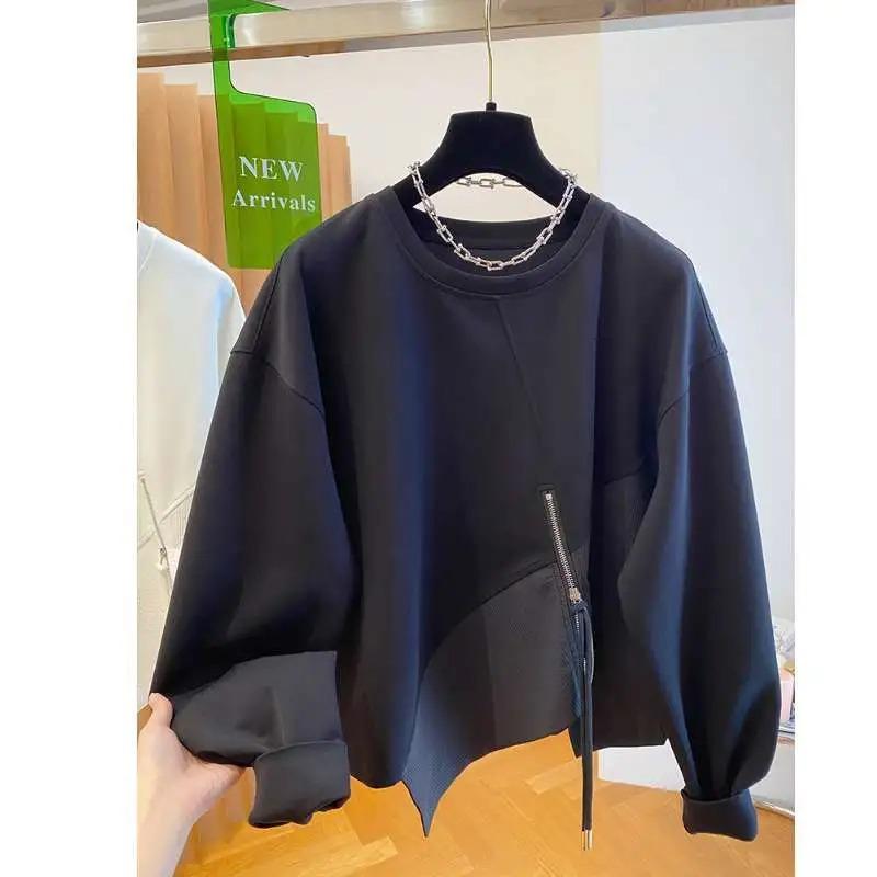 Women S Plus Size Loose Fit Irregular Design Sweatshirt