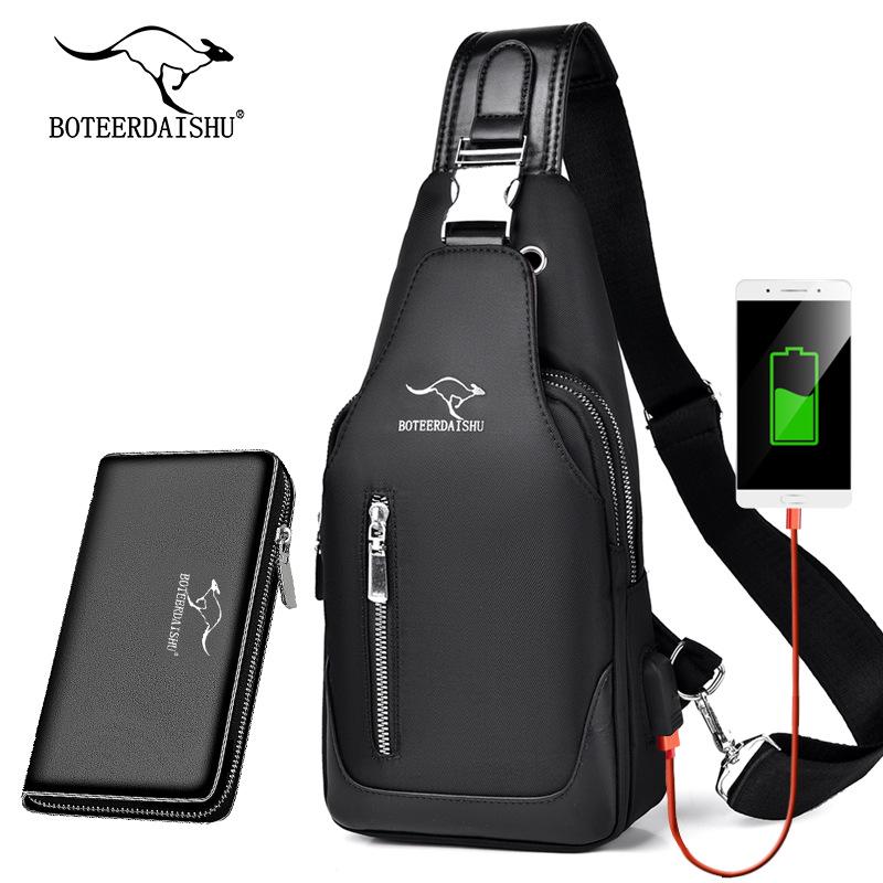 Męska wodoodporna torba crossbody z tkaniny Oxford - styl koreański, modna torba na jedno ramię