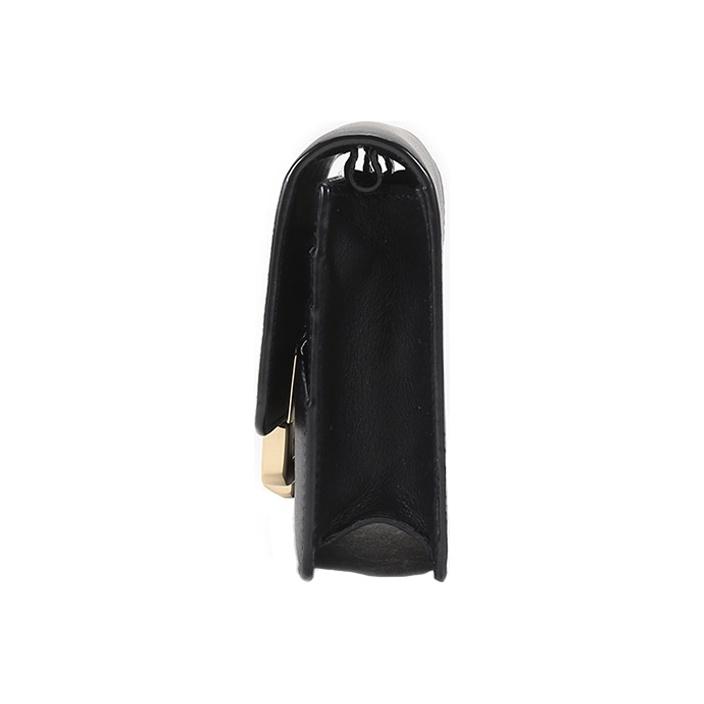 Bally Solid Color Vintage Square Buckle Flap Leather Envelope Clutch Shoulder Crossbody Mini Women bags Black 6237076