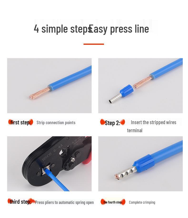 Cold-Pressed Wire Tube Terminals VE0508, 7508, 1008, 1508, 2508, 4009, 6012 Specifications