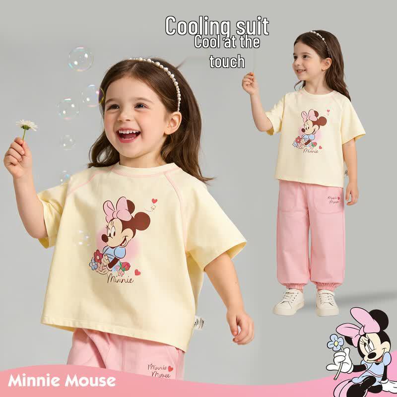 Disney Minnie Girls' Summer T-Shirt & Anti-Mosquito Pants Set