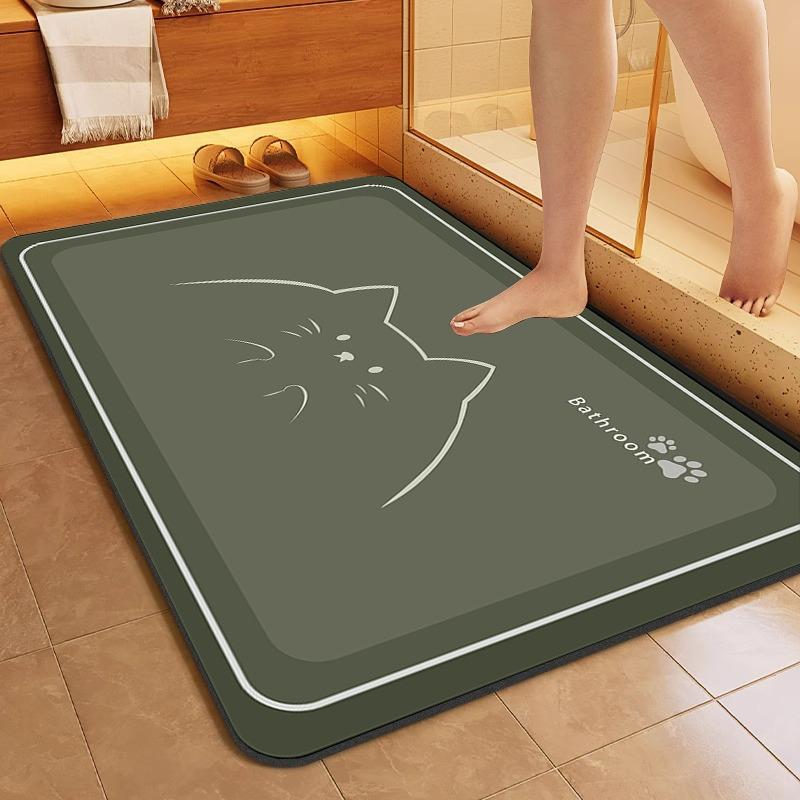 Super Absorbent Bathroom Floor Mat Quick Drying Non Slip Soft Washroom Decor Carpet Waterproof Doormat