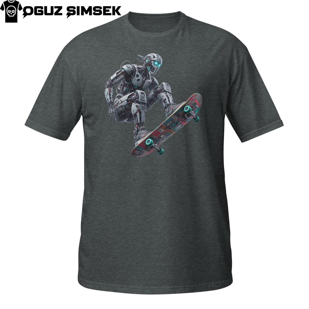 

Robot Skateboarder Graphic Short-Sleeve Unisex T-Shirt | Retro Urban Streetwear S