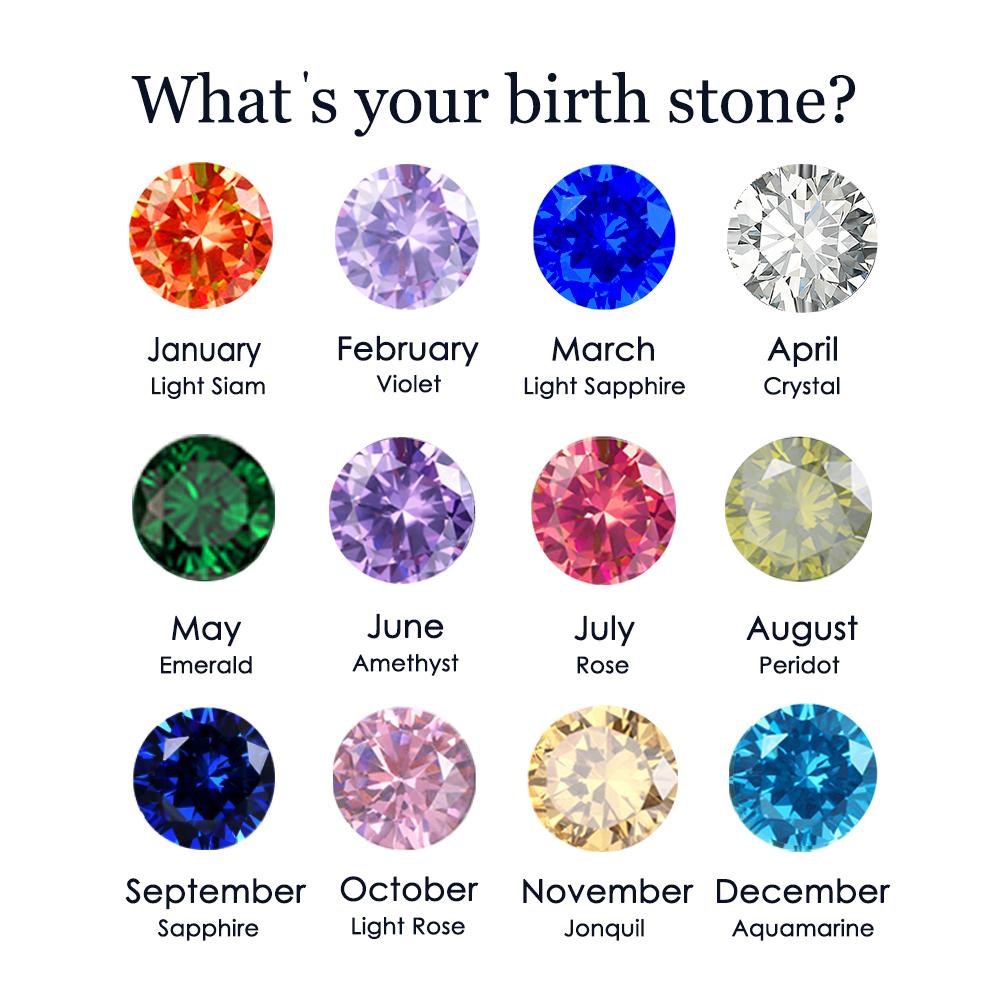 EMANCO New Zirconia Birthstone Ring 12 Color Stainless Steel Colorful Ring Anniversary Gift