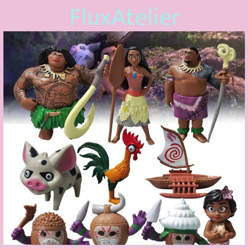 10pcs Figurine Moana Anime Statuary Cake Ornament Christmas Gifts Garnish Toys