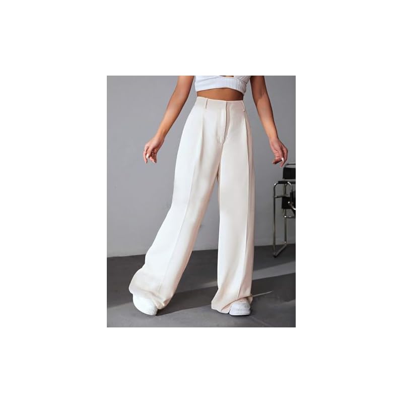 GRECIILOOKS Wide-Leg Fit Trouser for Women (Gl-Tr946-Small-Black)