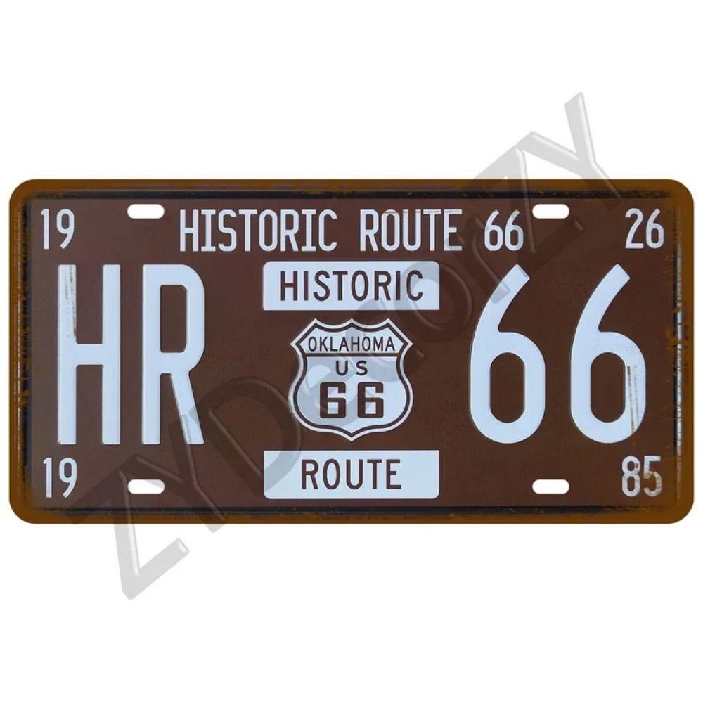 Vintage Route 66 Cars Metal Tin Sign Bar Club Tire Shop Decor