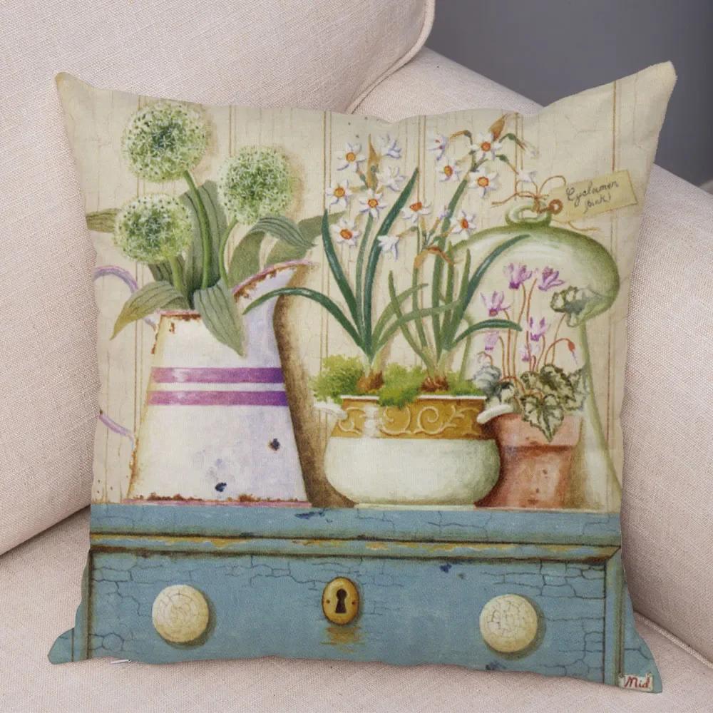 Alte Blumenpflanze Frucht Bonsai Druckmuster Dekorative Schlafzimmer Bettwäsche Wohnzimmer Arbeitszimmer Büro Sofasitz Kissenbezug