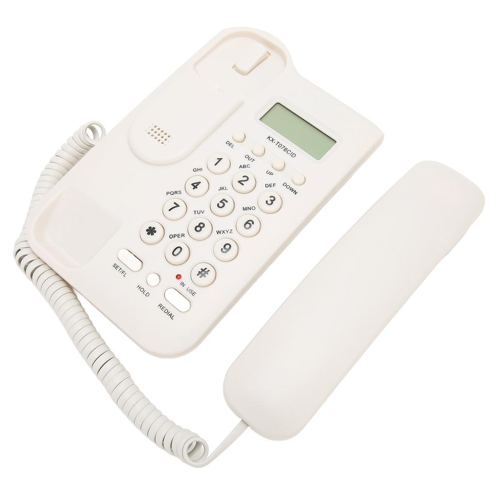 Tischtelefon Anrufer-ID Wandhalterung Minimalistisch Kabelgebundenes Haustelefon für Zuhause Hotel Telefonleitung