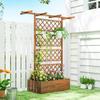 Wooden Trellis Planter Box, Raised Garden Bed to Grow Vegetables, Herbs and Flowers, Orange
