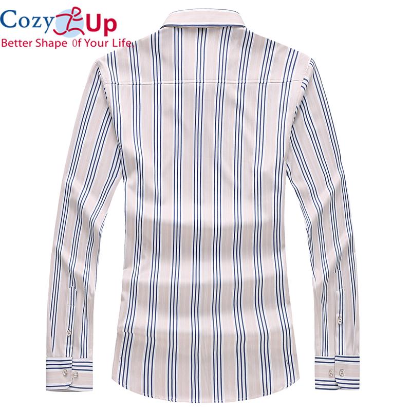 Уютная Муж. Рубашка Другие принты В полоску Большие размеры С принтом Длинный рукав — фото 4