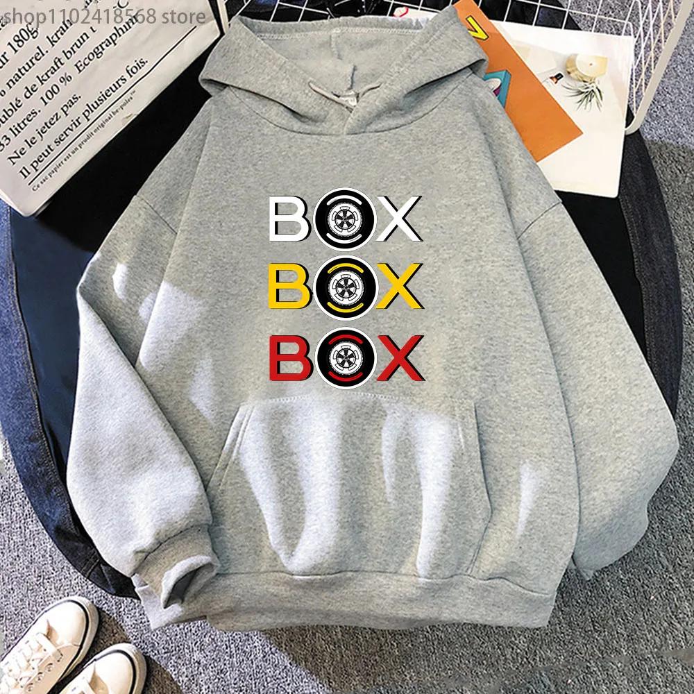 Cartoon F1 Hoodies Men Car Box Box Box Sweatshirt with Hooded Women's Clothing Games Men Clothes Y2k Long Sleeve Tops
