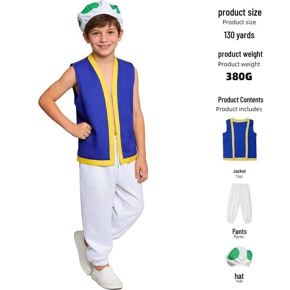 Halloween Mushroom Man Costume - Super Mario Toad Parent-Child Cosplay