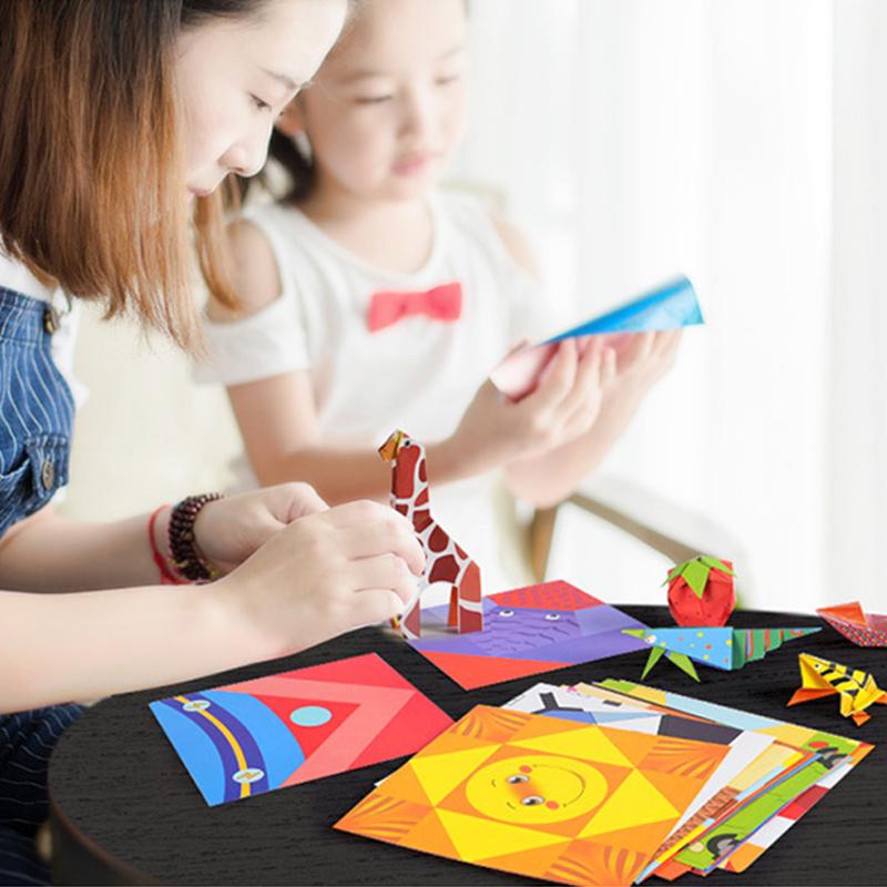 54pcs/set Handmade Origami Material Package DIY Colored Paper Office Supplies Animal/Life Theme Art Supply Handicrafts TMZ