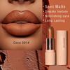Coffee Color Nude Semi-matte Silky Matte Lipstick, Long-lasting and Waterproof, Easy To Color