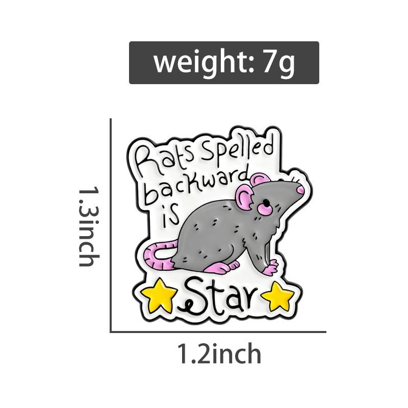 Ratten Sterne Emaille Anstecknadeln Cartoon Niedliche Maus Broschen Reversabzeichen Lustige Kreative Tier Zitate Schmuck Geschenk für Freunde