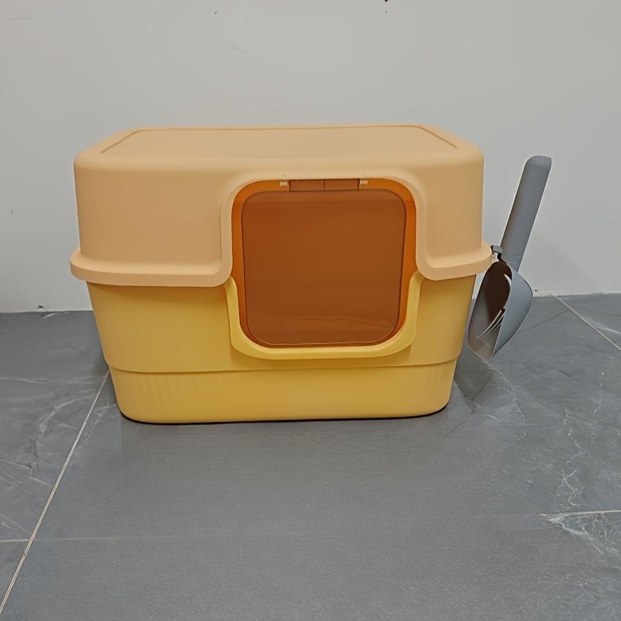 

Cat litter box super full enclosed toilet, splash proof, odor proof, deodorizing, extra large semi enclosed box cat toilet помаранчевий