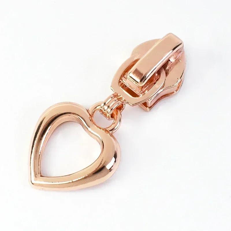 Meetee 5-50 Stück 5# Nylon Reißverschlussanhänger Kleidung Taschen Reißverschlüsse Reparatur Schieber für Plastikreißverschlüsse Herz Reißverschlusskopf Griff Nähzubehör