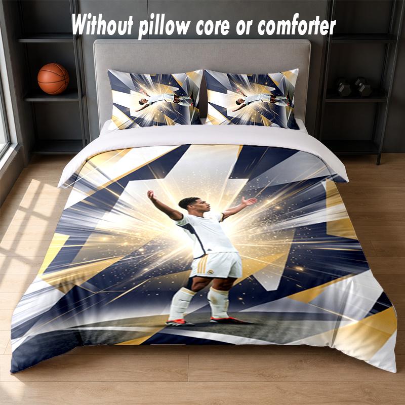 Set Biancheria da Letto Design Jude Bellingham 1 Copripiumino + 2 Federe Morbido Traspirante Biancheria da Letto per la Casa
