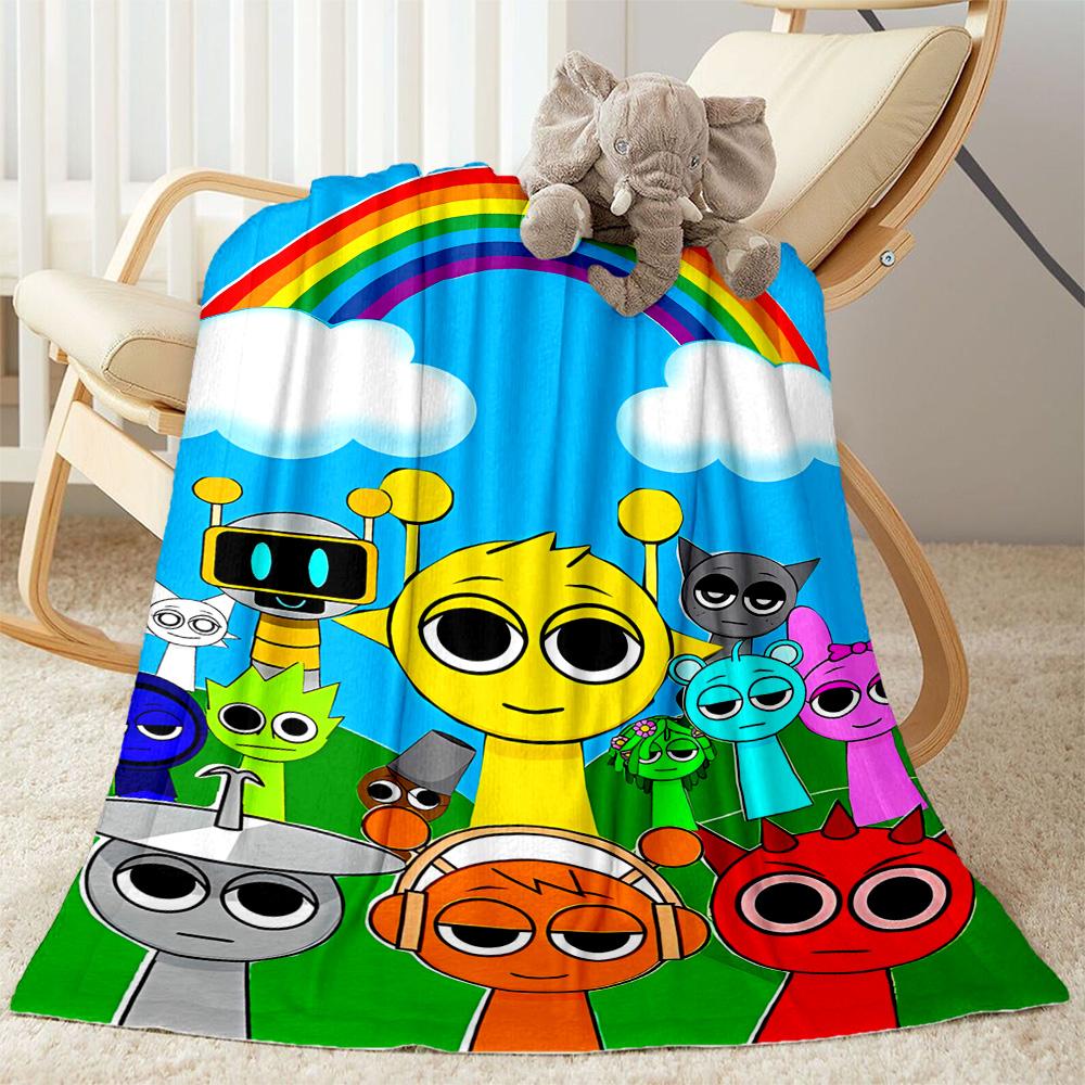 Rainbow Friends Adventure Flannel Blanket-Soft and Suitable for Sofas,Beds,Offices,Travel,All Seasons,Great Gift for Holidays and Birthdays.