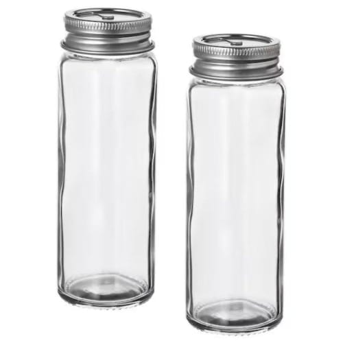 CITRONHAJ Salt and Pepper Shaker - Clear Glass/Stainless Steel, 12 cm, 205.532.26