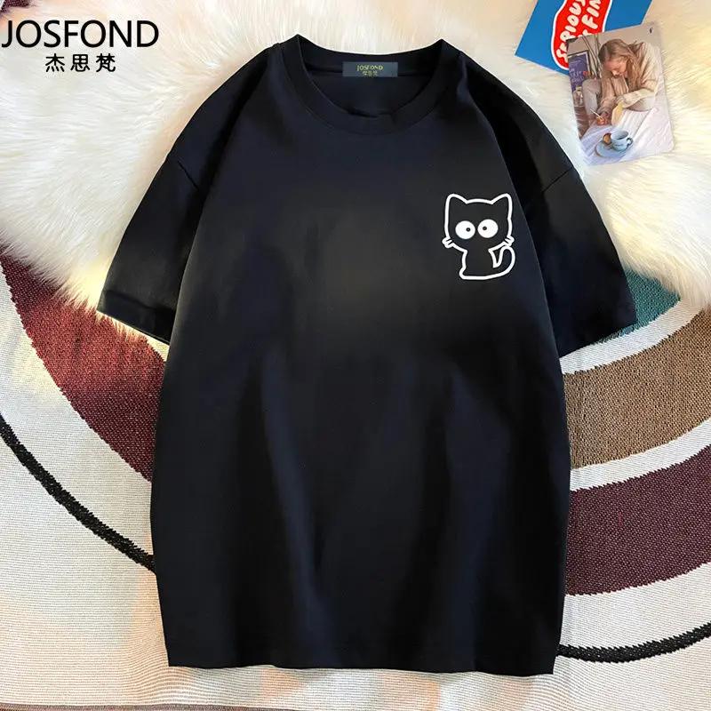 

Female Casual Printing O-neck Short Sleeve T-Shirt 2024 New Summer Trend All-match Loose Cartoon Pullover Top Tee Women Clothes S