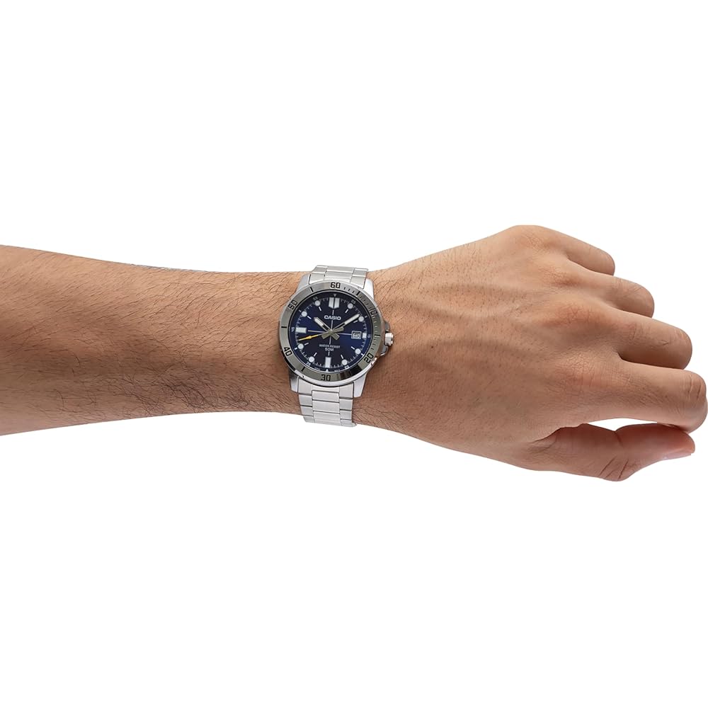 Casio MTP-VD01D-2EV Men's Enticer Stainless Steel Blue Dial Casual Analog Watch