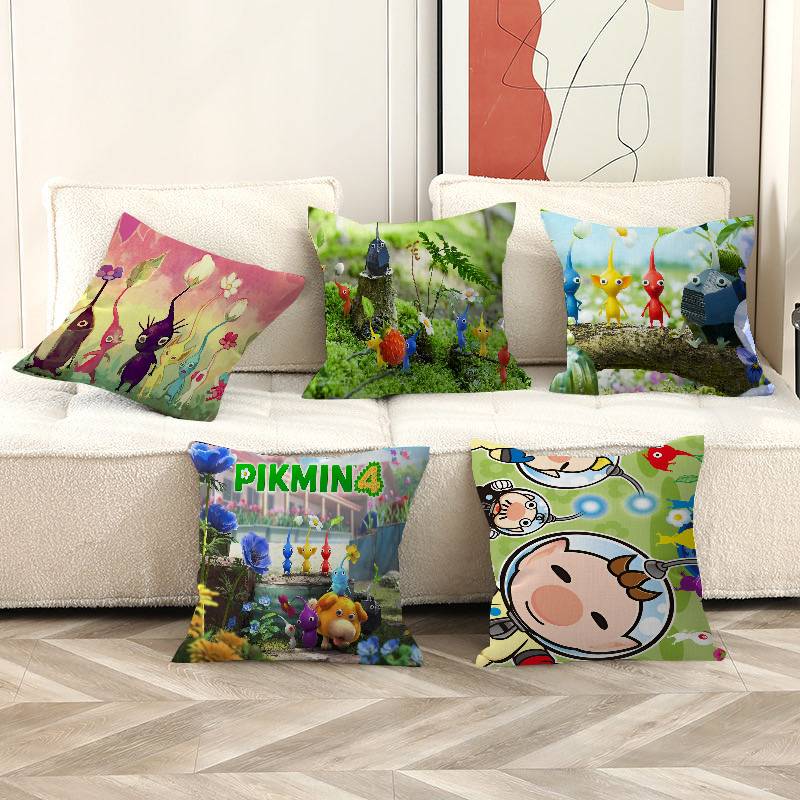 P-PikminS Stitch Lucky Dragon Pillow Cover Sofa Cushion Cover Home Room Decoration Children Gift